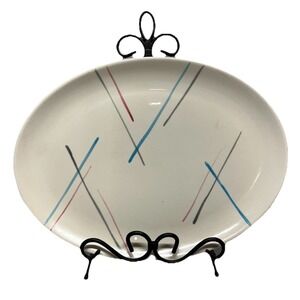 VTG Stetson USA Mid Century Hand Painted Dinnerware STT68 Oval Serving Platter